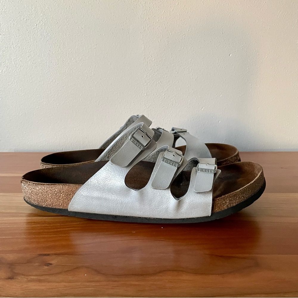 Birkenstock Women’s Florida Silver Sandals - Size: 10 (41 EU)